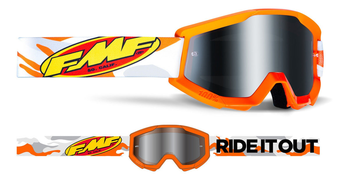 Goggles FMF Powercore Assault Grey - Mica Espejo Plateada